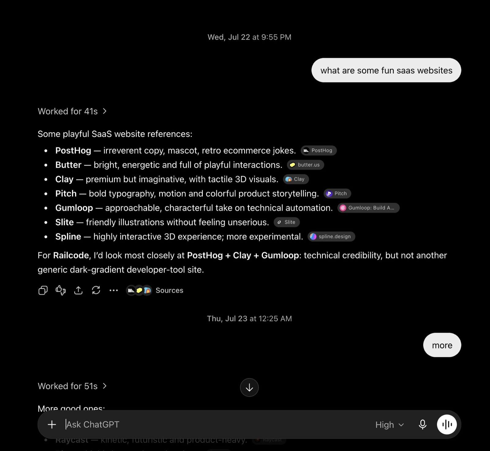 深夜的设计对话记录，持续要求更多设计尝试